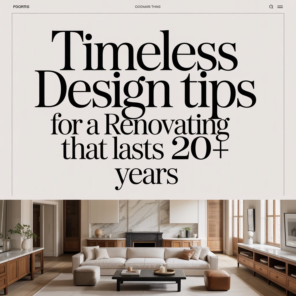 Timeless Design Tips for a Renovation That Lasts 20+ Years
