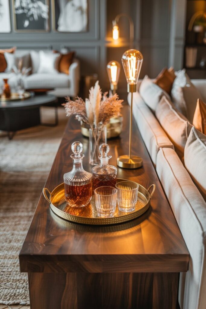 Console as a Sofa Back Bar