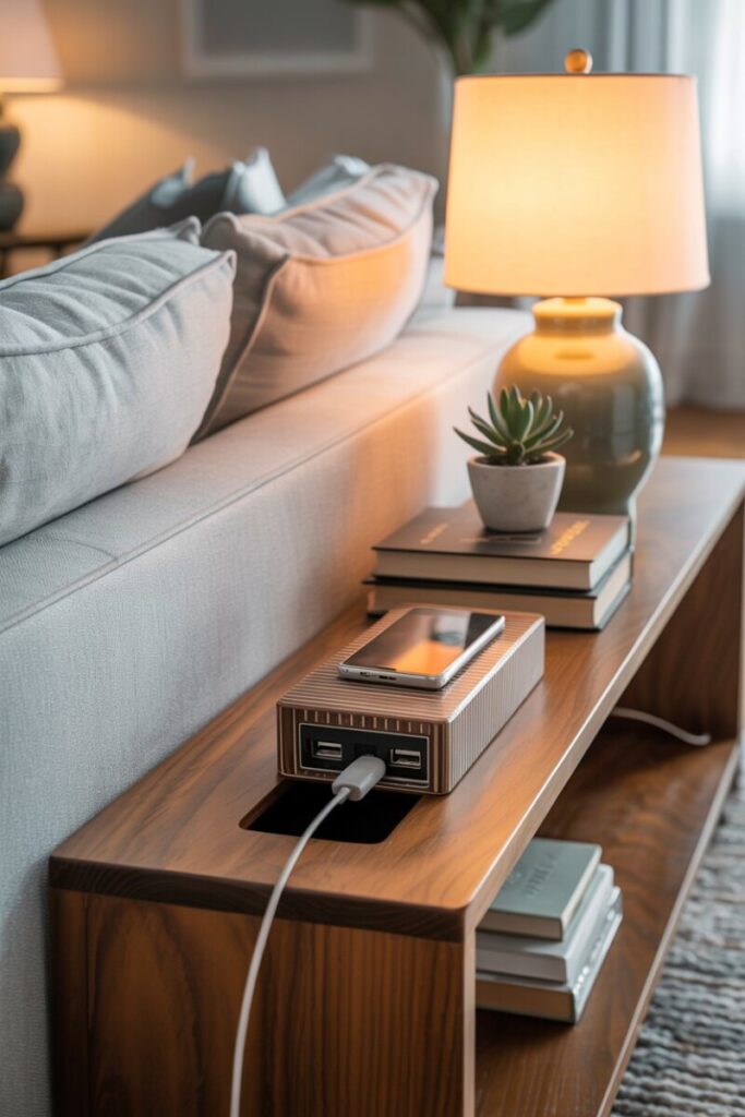 Console with Built-In Charging Station