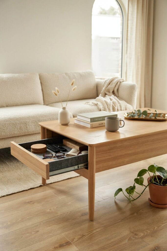 Concealed Drawer Storage Coffee Table