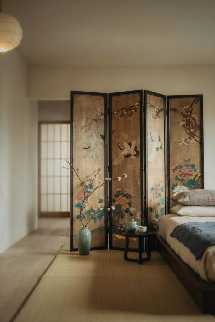 Folding Screen Room Divider (Oriental Style)