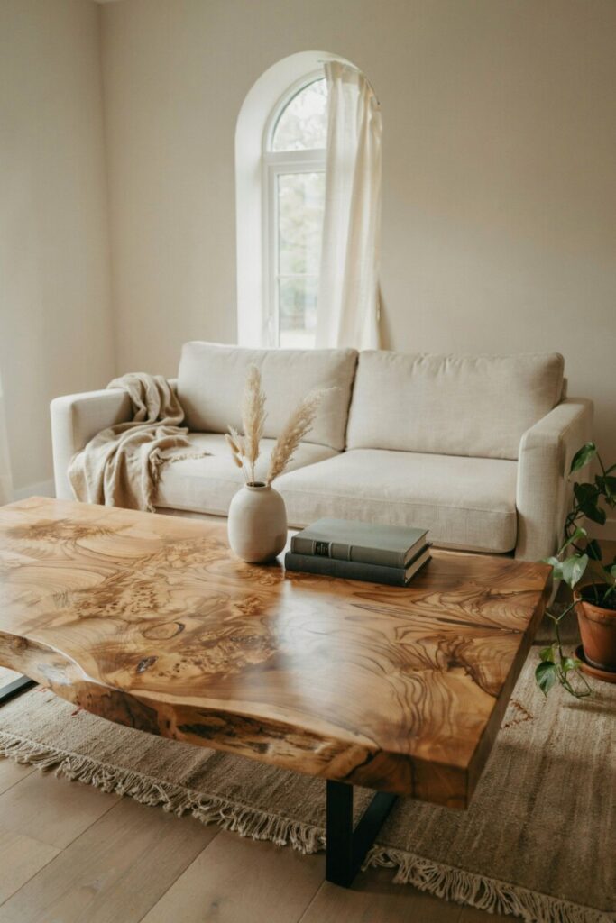 Swirling Burl Wood Table
