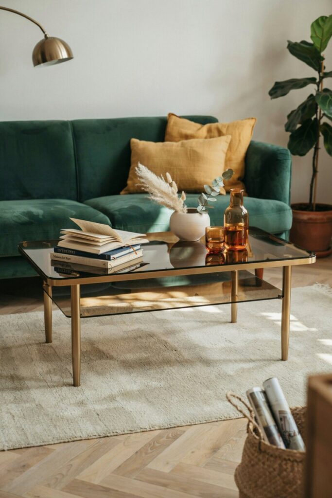 Tinted Amber Glass Table