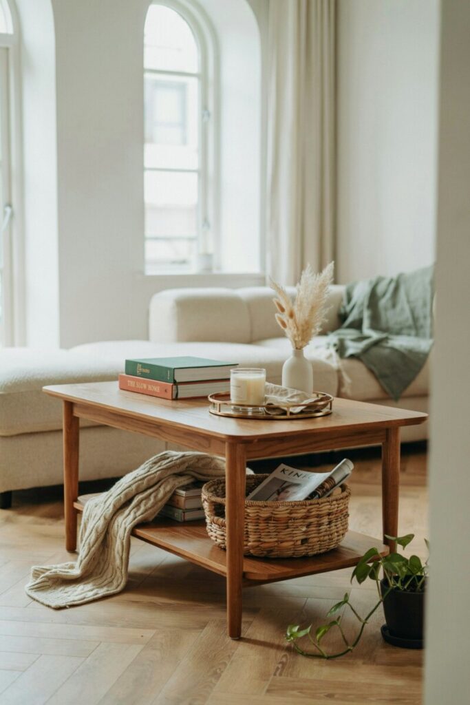 Two-Tier Open Shelf Table