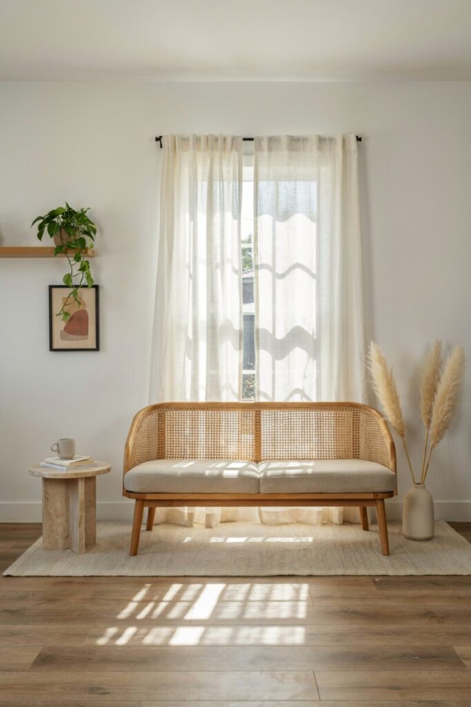 Use an Open-Back Sofa or Armless Seating