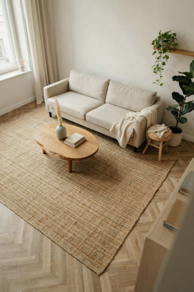 Anchor the Room with a Natural-Fiber Area Rug