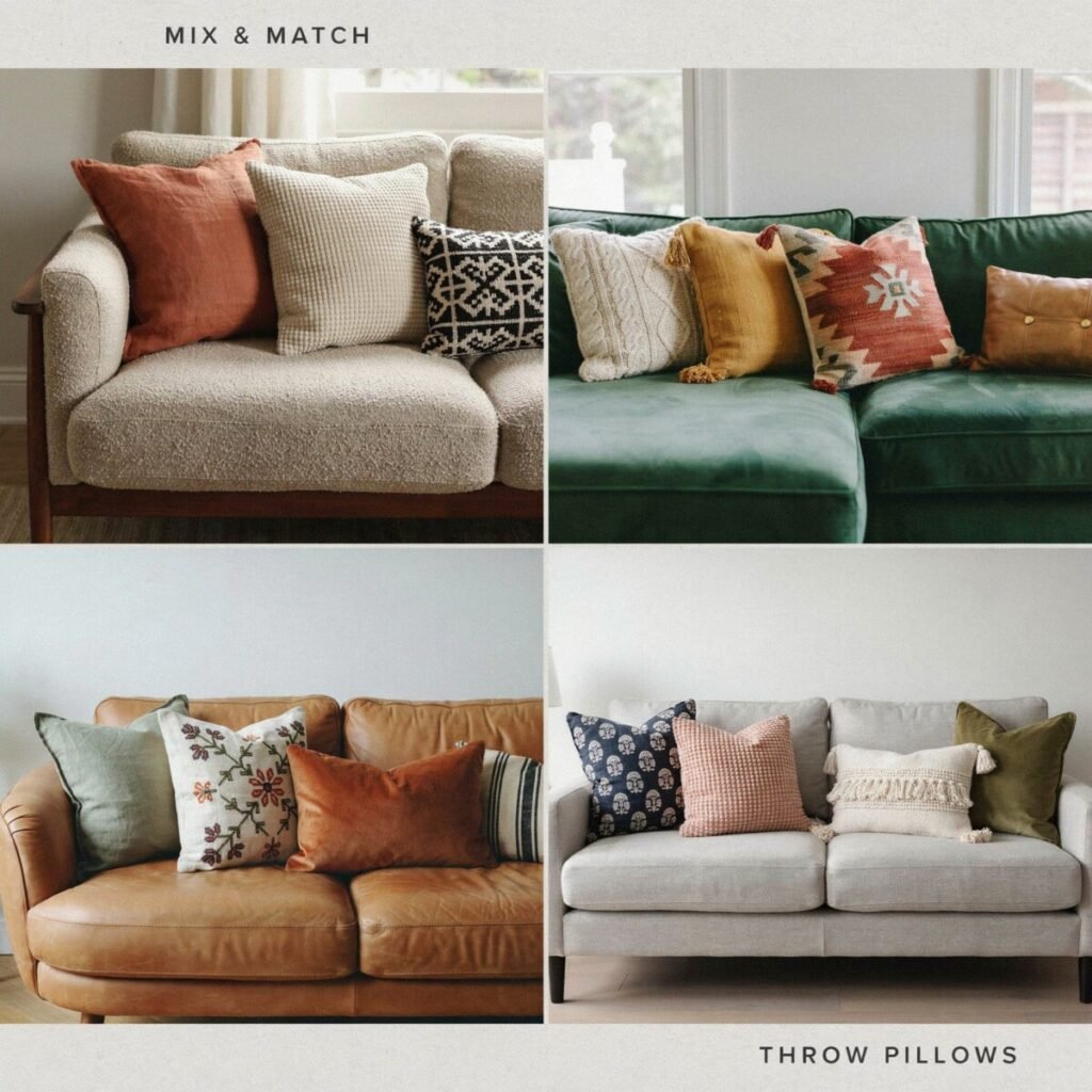 How to Mix and Match Throw Pillows on a Couch