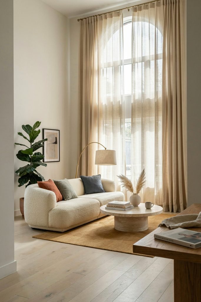 Use Floor-to-Ceiling Curtains to Add Softness